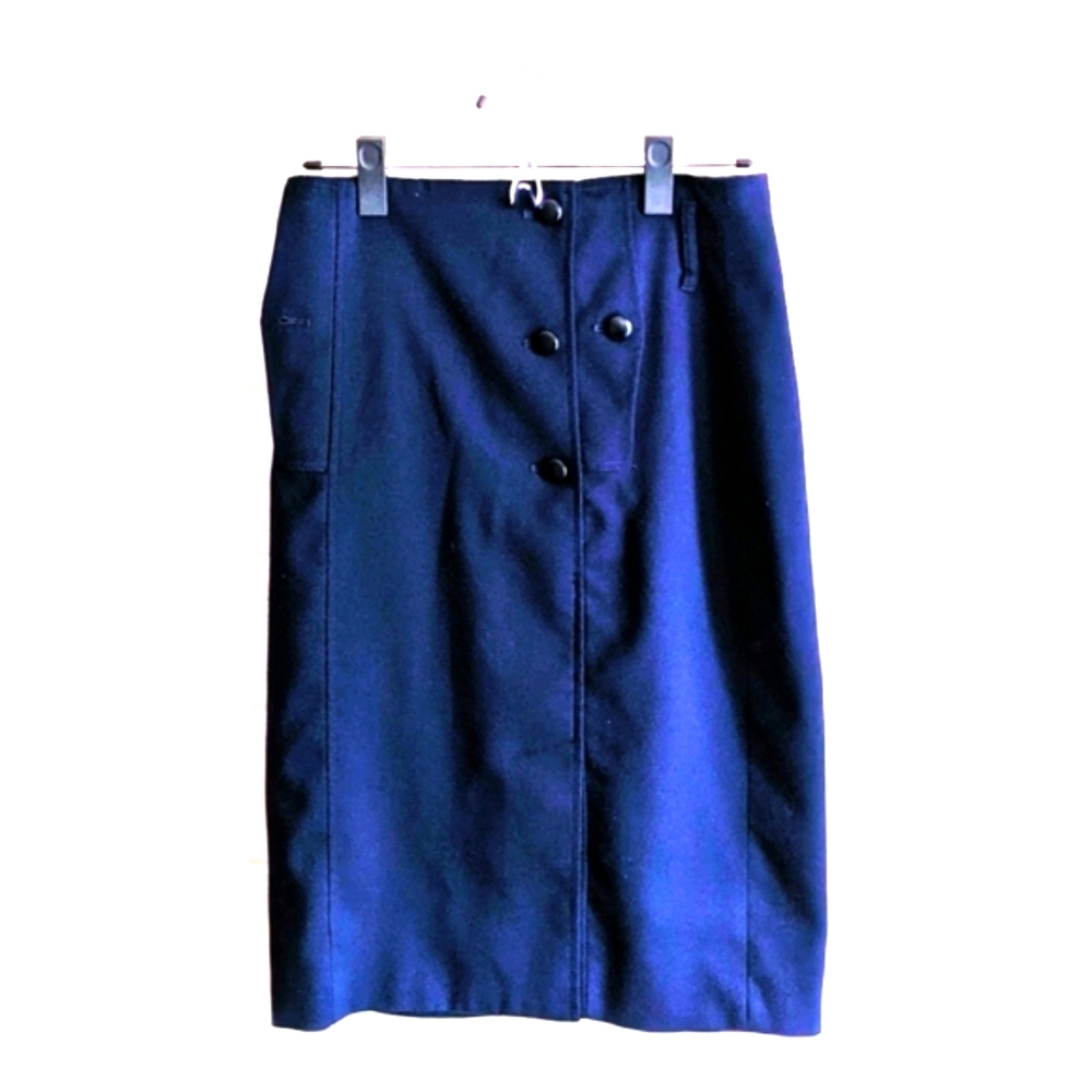 Vintage/40s Vibe Navy Mid Pencil Skirt